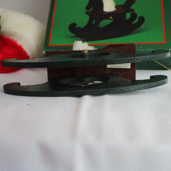 VTG Merry Brite Wood Rocking Horse Christmas Decor - Picture 6 of 10